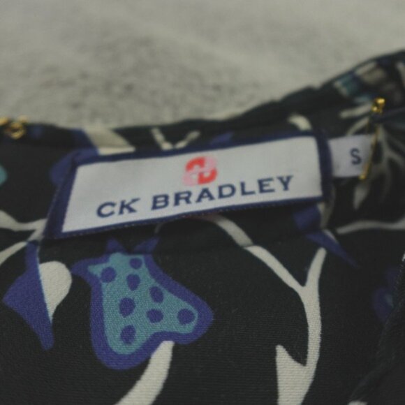 CK Bradley Dress Black Blue Floral Multi Azores‎ Frolic Crepe - Picture 4 of 9